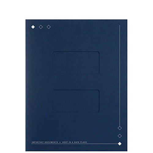 Tax Folder with Large Windows and Top-Staple Tab Navy 50/Pk 